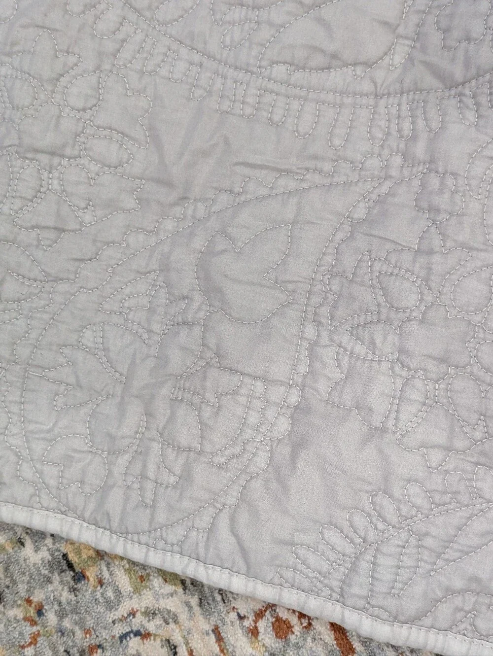 Threshold Garment Washed Paisley Stitch Sham - Light Gray